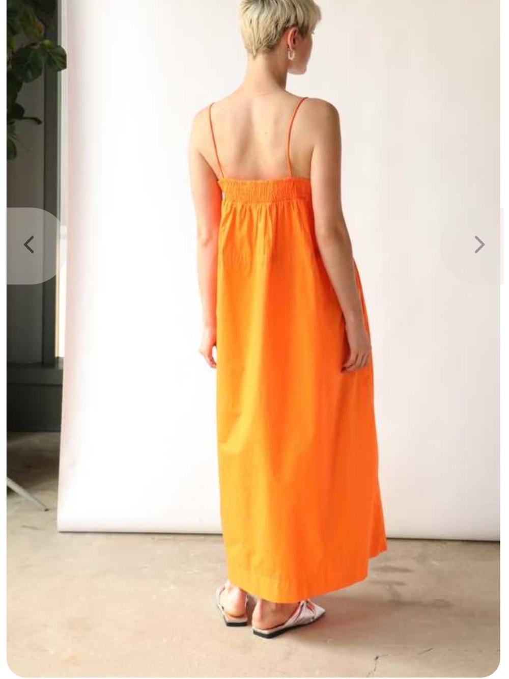 GANNI Cotton Poplin Maxi Strap Dress Orange Size 40 8/10 L - Picture 8 of 8